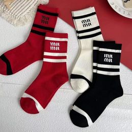 New style women's socks mumiu bamboo cotton breathable absorbent mid-tube socks women's fashion striped outdoor sports socks