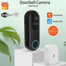 Doorbells Tuya Smart Home Video Doorbell WiFi Outdoor Wireless Rechargeab Door Bell Waterproof Battery Intercom Door Phone Video Camera