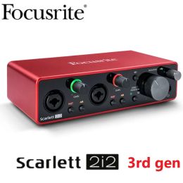 Amplifier Upgraded New FOCUSRITE Scarlett 2i2 3rd generation professional recording sound card USB audio interface with mic preamp