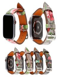 Luxury Designer Apple Watch Band 38mm 40mm 42mm 44mm Neutral Fashion With Flowers Pattern Iwatch Strap For Apple Watch Series6001477