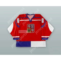 Gdsir Custom RED JAROMIR JAGR 68 CZECH REPBULIC NATIONAL TEAM HOCKEY JERSEY NEW Top Ed S-M-L-XL-XXL-3XL-4XL-5XL-6XL