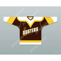 Gdsir Custom PAUL STEWART 3 BINGHAMTON BROOME DUSTERS BROWN HOCKEY JERSEY NEW Top Ed S-M-L-XL-XXL-3XL-4XL-5XL-6XL