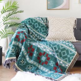 Blankets Nordic Sofa Blanket Fashion Double-sided Towel Knitted Bohemian Geometric Abstraction Carpet Decor Bedspread Throw