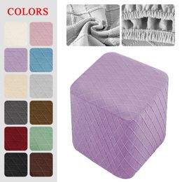 Chair Covers Universal Stool Protector Thick Solid Colour Square Stretch Knitting Seat Cover Home Supplies