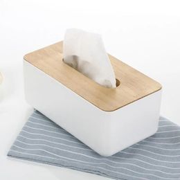 2024 Tissue Box Wooden Cover Toilet Paper Box Solid Wood Napkin Holder Case Simple Stylish Tissue Paper Dispenser Home Car Organizer