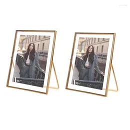 Frames Metal Picture Frame For Multiple Po Sizes Real Glass Tabletop Floating