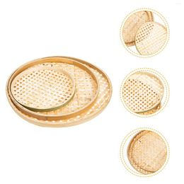 Dinnerware Sets Bamboo Sieve Kitchen Accessory Basket Household Bread Tray Multi-function Mesh Strainer