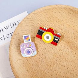 Brooches Cute Camera Enamel Pins Candy Colour Geometric Pograph Lapel Badge Clothes Hat Jewellery Decorative For Shutterbug