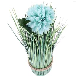 Decorative Flowers Artificial Fake Onion Grass Greenery Plant Faux Plants Vase