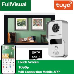Intercom Fullvisual 10 inch 1080p Wifi Smart Tuya Video Door Phone Intercom System SD Card Motion Detection Record
