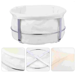 Plates Bread Basket Cotton Stainless Steel Snack Container Tray Candy Linen Case Metal