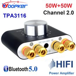 Amplifier Woopker Digital Audio Amplifier X24 Tpa3116 50Wx2 Hifi Stereo Home Audio Receiver Power AMP Bluetooth 5.0 Sound Amplifiers