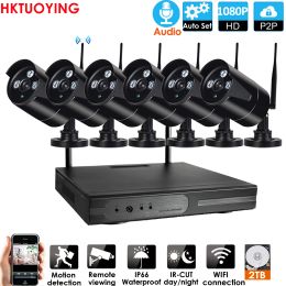 System Plug and Play 8CH 1080P audio HD Wireless NVR Kit P2P 3.0MP Indoor Outdoor IR Night Vision Security IP Camera Wifi CCTV System