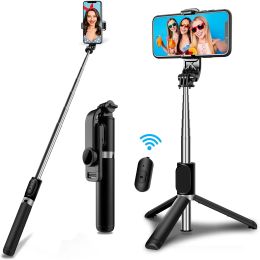 Monopods Selfie Stick Tripod with Wireless Remote Mini Extendable 4 in 1 Selfie Stick 360° Rotation Phone Stand Holder