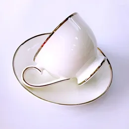 Cups Saucers Bone China Coffee Cup And Dish Export Creative Ceramic Suit Simple White Afternoon Milk