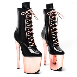 Dance Shoes Fashion Sexy Model Shows PU Upper 20CM/8Inch Women's Platform Party High Heels Pole Boots 454