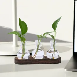 Vases Hydroponic Plant Pot Plants Holder Flower Bud Vase Desktop Glass For Shelf Living Room Office Dinner Table Desk