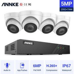 Brushes Annke 8ch Fhd 5mp Poe Network Video Security System H.265+ 6mp Nvr with 5mp Surveillance Poe Cameras with Audio Record Ip Camera