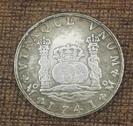 Spanish Double Column 1741 Antique Copper Silver Coin Foreign Silver Coin Diameter 38mm5768274