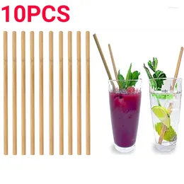 Drinking Straws 5/10pcs Reusable Bamboo Natural Eco-friendly Portable Environmentally Bar Party Straw Kitchen Accessories