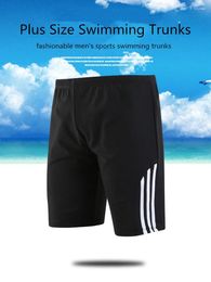 Men's Swimwear 2024 Swimming Trunks Plus Size 4XL-7XL Quick Drying Fabric Sports Long Leg Flat Angle In Briefs Wholesale And Retail