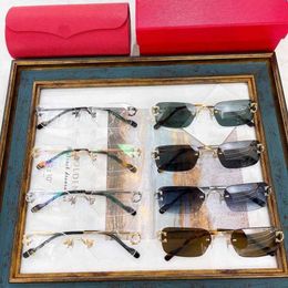 2024 Luxury Designer New luxury designer styles of personalized rimless Sunglasses popular stars in the Internet Red box sunglasses for women CT2452234