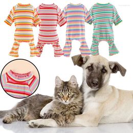 Dog Apparel Pet Pyjamas Stripe Classic Jumpsuit Winter Clothes For Small Puppy Cat Costume Chihuahua Yorkie Poodle Outfit