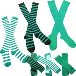 Women Socks 3 Sets Gloves Irish St Patrick's Day Favors Supply Party Decorative Props Costume
