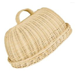 Dinnerware Sets Breakfast Tray Rattan Cover Storage Bread Basket Wicker Wove Kitchen Supplies Fruit