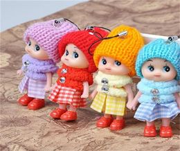 8CM Clown Mobile Phone Pendant Plaid Skirt Knitted Hat Lovely Doll Mini Girls Ornaments Toys Gift Dolls Originality 0 6yg F27486586