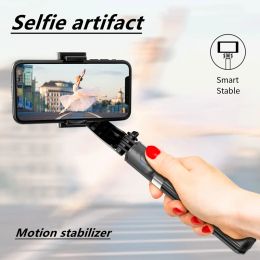 Monopods Portable Antishake Bluetooth Gimbal Stabilizer Remote Control Selfie Stick Tripod With Led Fill Light For Iphone/Android/Huawei