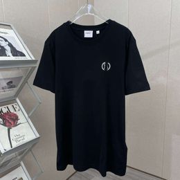 Designer Luxury Chaopai Classic High quality 24 spring/summer new letter embroidery simple round neck loose short sleeve T-shirt for men and women