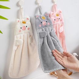 Towel Hangable Kitchen Coral Velvet Absorbent Household Soft Bathroom Hand Cartoon Style Towels