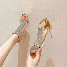 Dress Shoes 2024 Summer Fashion Type One Belt High Heel Women's Sandals Versatile Casual