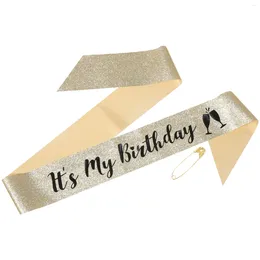 Party Supplies Birthday Etiquette Shoulder Strap Harness Glitter Cloth Sash Belt Gold