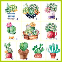 Window Stickers Films Custom Size Static Cling Recyclable Succulents Green Plant Privacy Protaction 60cmx100cm