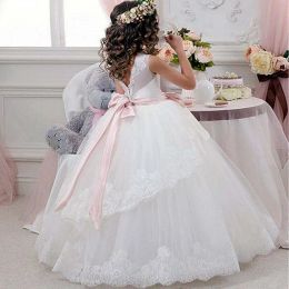 Dresses Jewel Floor Length Zipper Stunning Kids Dresses Vintage Flower Gril Dresses Communion Cute