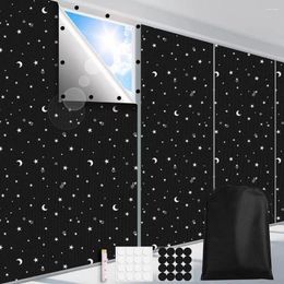 Window Stickers 1 Set Star Moon Pattern Blackout Curtain Travel Blind Shade Cove UV Block Cover Home Supplies