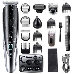 All In One Hair Trimmer For Men Beard Grooming Kit Electric Shaver Body Groomer Hair Clipper Nose Ear Trimmer Washable 240327