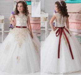 Dresses Lace Arabic Flower Girl Dresses Cheap Vintage Child Dresses Beautiful Flower Girl Wedding Dresses