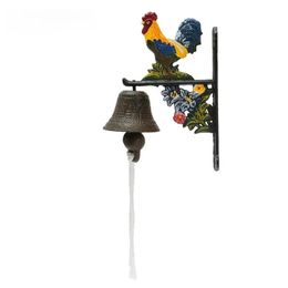 ANPWOO Vintage Style Metal Cast Iron Rooster Door Bell Wall Mounted Home Garden Decor Access Control