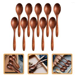 Coffee Scoops 10 Pcs Seasoning Spoons Wooden For Jars Kitchen Utensils Multifunction Small Supplies Home Practical Tea Appliance