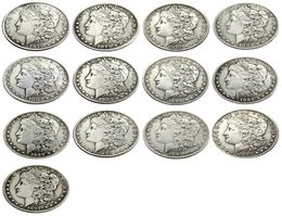 US 13pcs Morgan Dollars 18781893 quotCCquot Different Dates Mintmark craft Silver Plated Copy Coins metal dies manufacturing 1710621