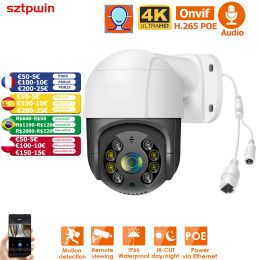 Cameras 4K 8MP 2.5'' POE PTZ Video IP CCTV Surveillance Security NetworkCamera System Kit FaceDetection 4XDigital ZOOM OutdoorWaterproof