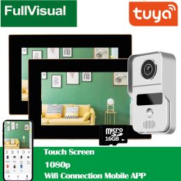 Doorbells Fullvisual Tuya Smart Home Intercom Wifi Video Door Phone System Wireless 140° Wide Angle Doorbell With Camera Touch Screen