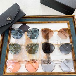 2024 New High Quality luxury designer New P family metal plain tinted sunglasses ins net red same triangle Sunglasses spr50