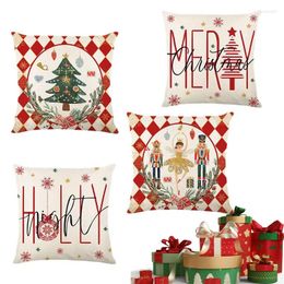 Pillow Christmas Throw Covers 18 X Inch Set Of 4 Pillowcases Square Cover For Holiday Sofa