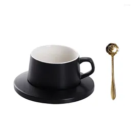 Cups Saucers Nordic Reusable Coffee Cup Set Espresso Water Fine Bone China Cute Cappuccino Christmas Crockery Home 50T019