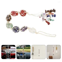 Decorative Figurines Hanging Ornament Car Wall-mounted Pendant With Tassel Natural Stone