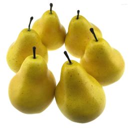 Party Decoration 6 Pcs Decorate Simulation Pear Decors Model Fake Plastic Artificial Ornament